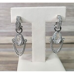 Atelier Doorknocker Style Dangle Earrings Sterling Silver Signed 174